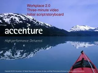 Workplace 2.0 Three-minute video Initial script/storyboard