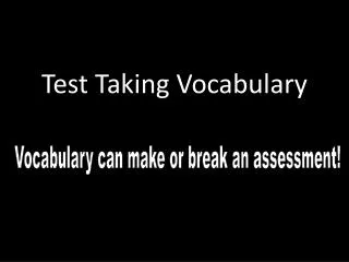 Test Taking Vocabulary