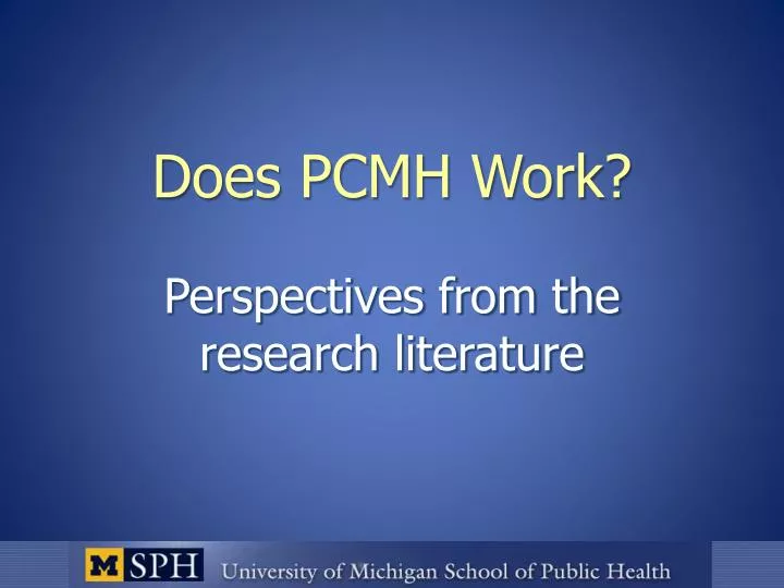 does pcmh work