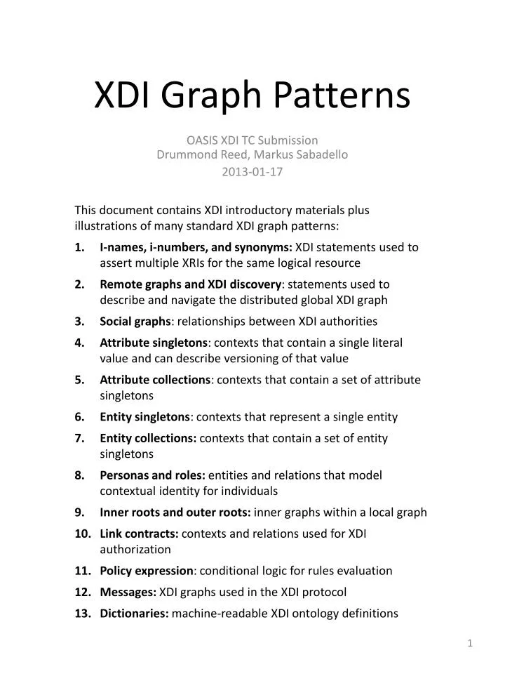 xdi graph patterns