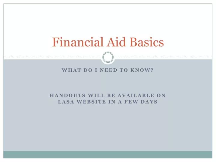 financial aid basics