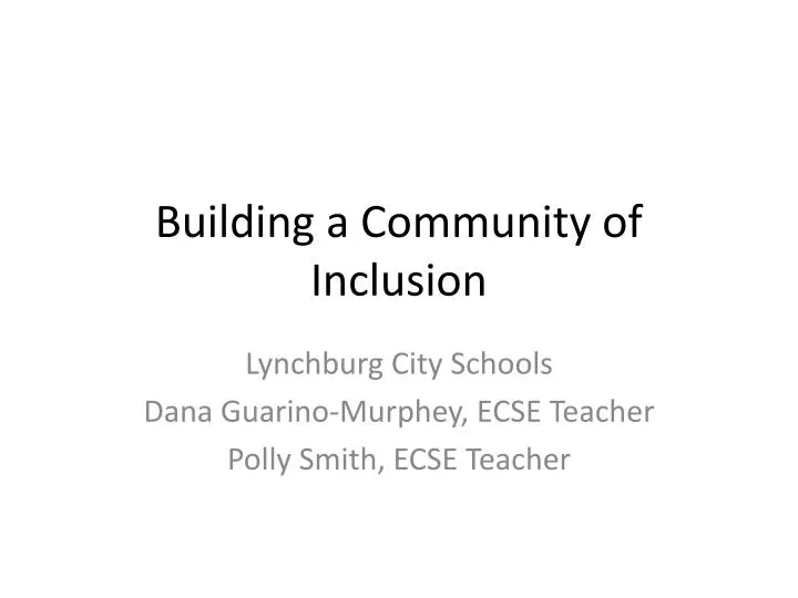 building a community of inclusion