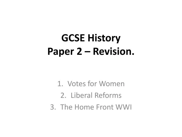 gcse history paper 2 revision