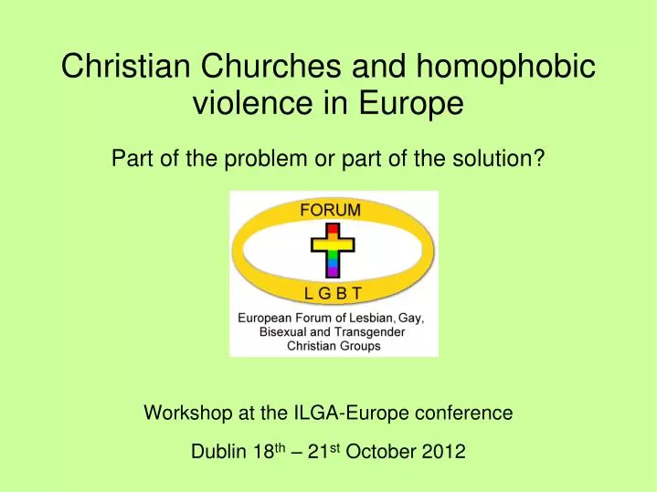 christian churches and homophobic violence in europe