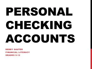 Personal Checking Accounts