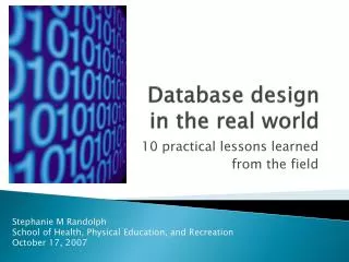 Database design in the real world