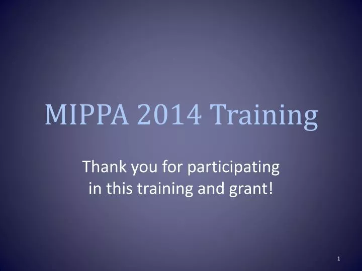 mippa 2014 training