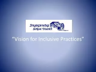 “Vision for Inclusive Practices”