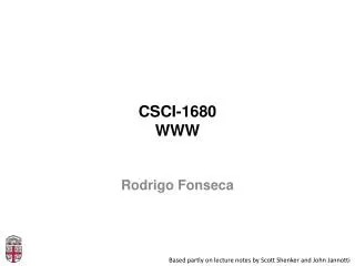 CSCI-1680 WWW