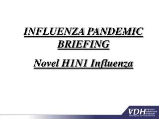 INFLUENZA PANDEMIC BRIEFING Novel H1N1 Influenza