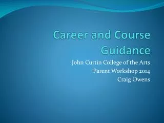 Career and Course Guidance