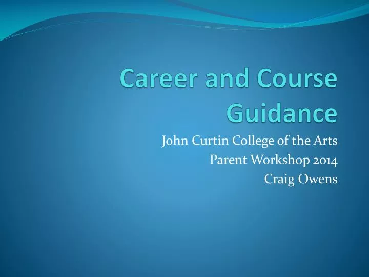 career and course guidance