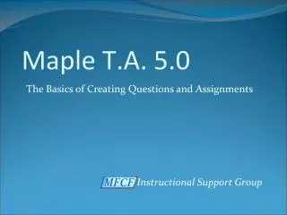 Maple T.A. 5.0
