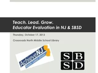 Teach. Lead. Grow. Educator Evaluation in NJ &amp; SBSD