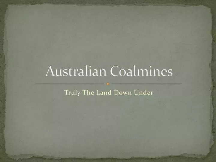 australian coalmines