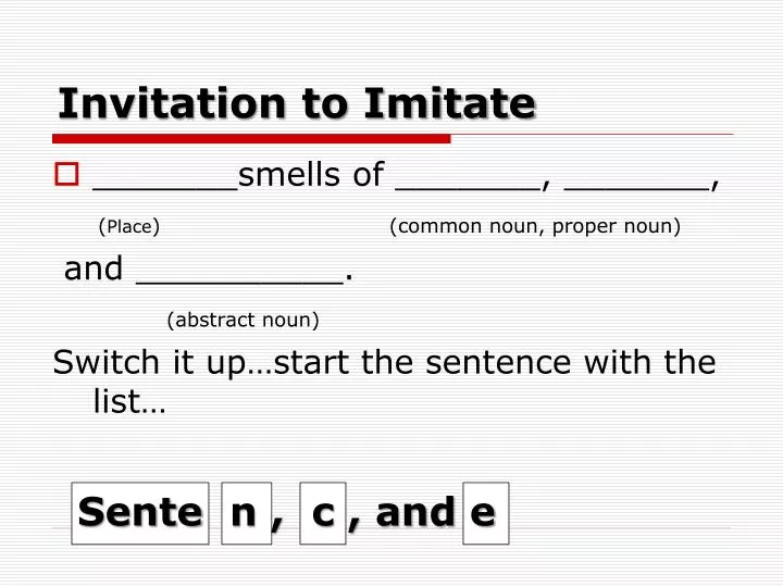 invitation to imitate