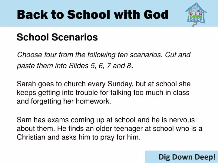 back to school with god