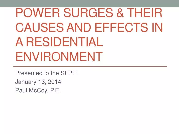 power surges their causes and effects in a residential environment