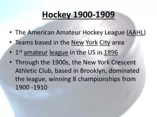 Hockey 1900-1909