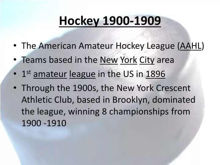 hockey 1900 1909