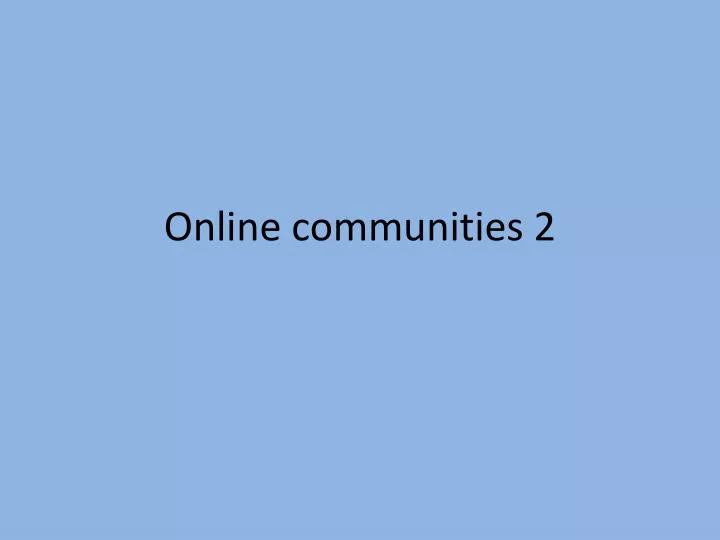 online communities 2