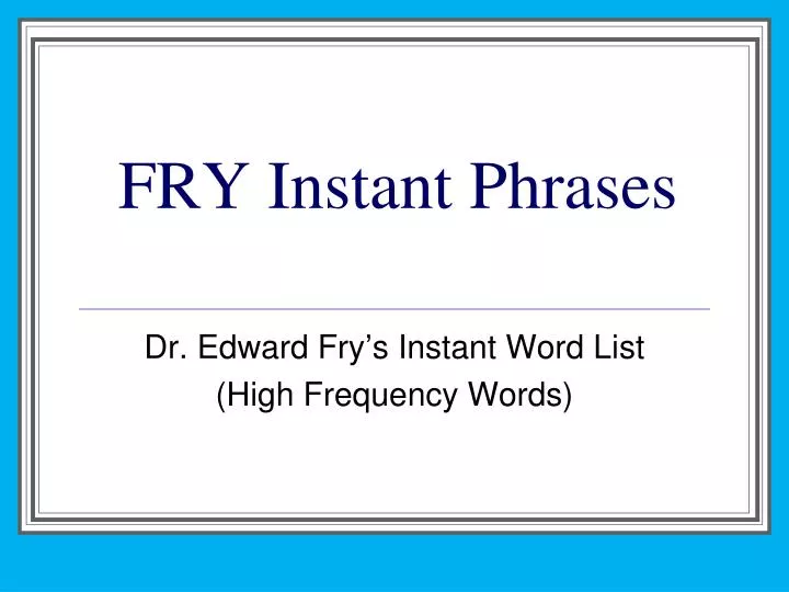 fry instant phrases