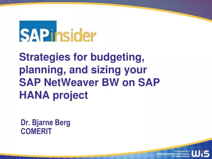 strategies for budgeting planning and sizing your sap netweaver bw on sap hana project