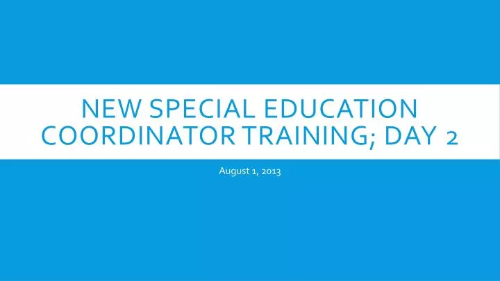 new special education coordinator training day 2