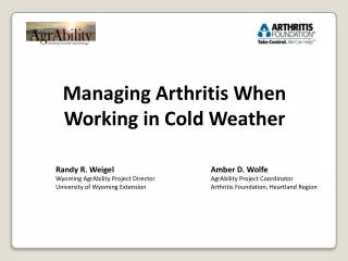 Managing Arthritis When Working in Cold Weather