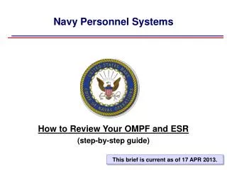 Navy Personnel Systems
