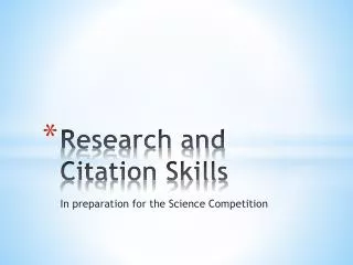 Research and Citation Skills