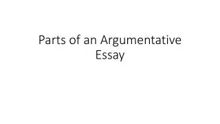 Parts of an Argumentative Essay