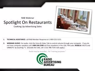 RAB Webinar Spotlight On Restaurants Cooking Up Advertising Sales