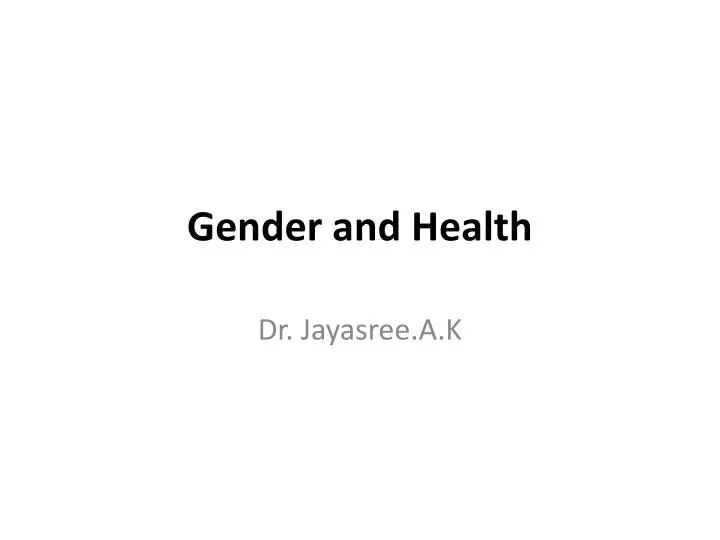 gender and health