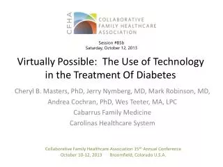 Virtually Possible: The Use of Technology in the Treatment Of Diabetes