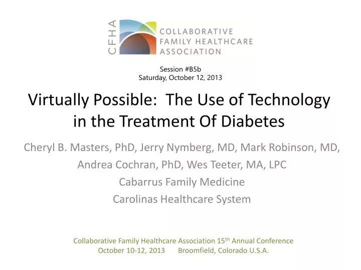 virtually possible the use of technology in the treatment of diabetes