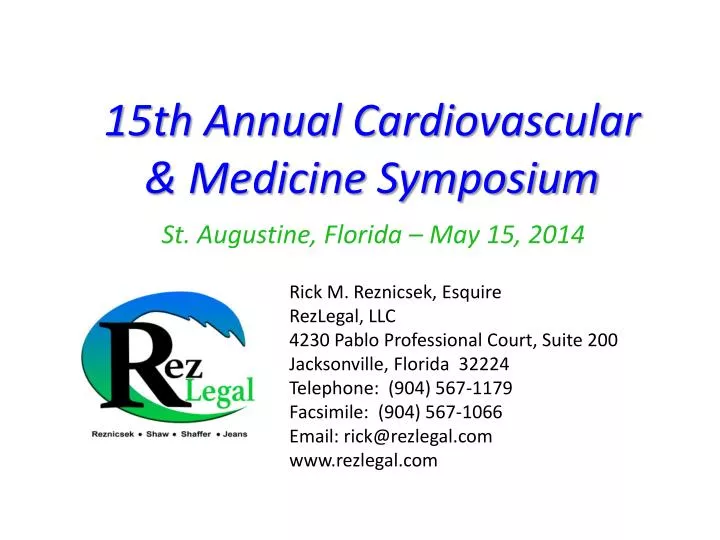 15th annual cardiovascular medicine symposium st augustine florida may 15 2014