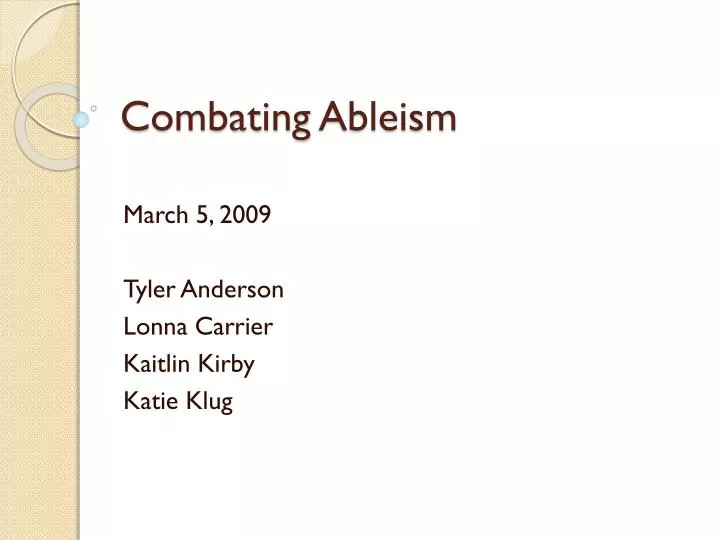 combating ableism