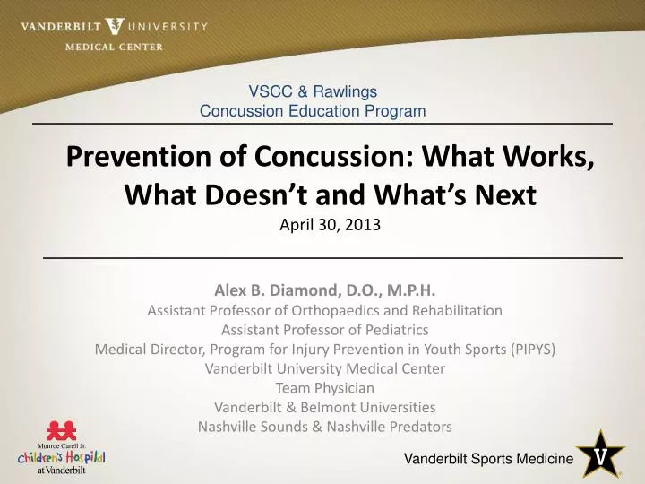 prevention of concussion what works what doesn t and what s next april 30 2013