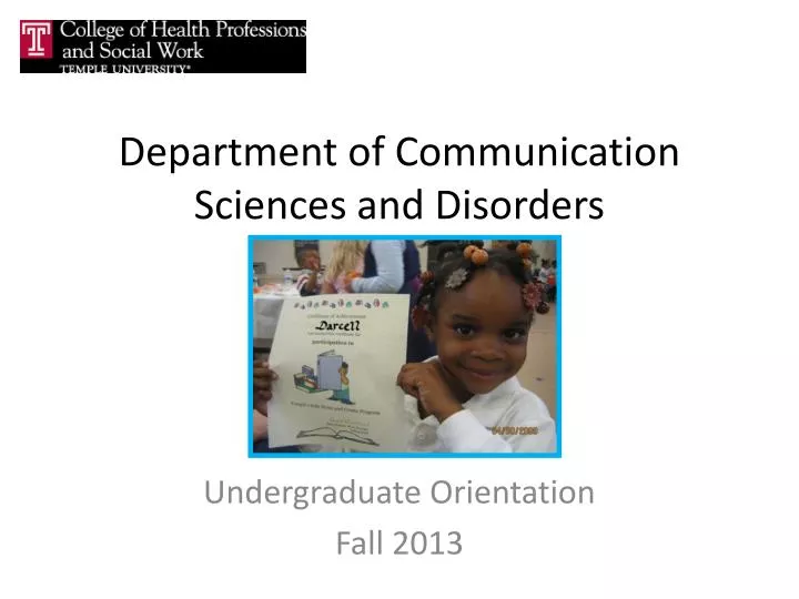 department of communication sciences and disorders