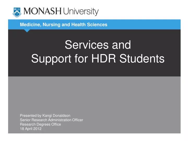 services and support for hdr students