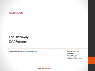 Eric Hathaway CV / Resume