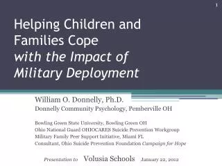 Helping Children and Families Cope with the Impact of Military Deployment