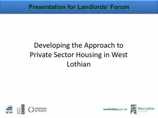 Presentation for Landlords’ Forum