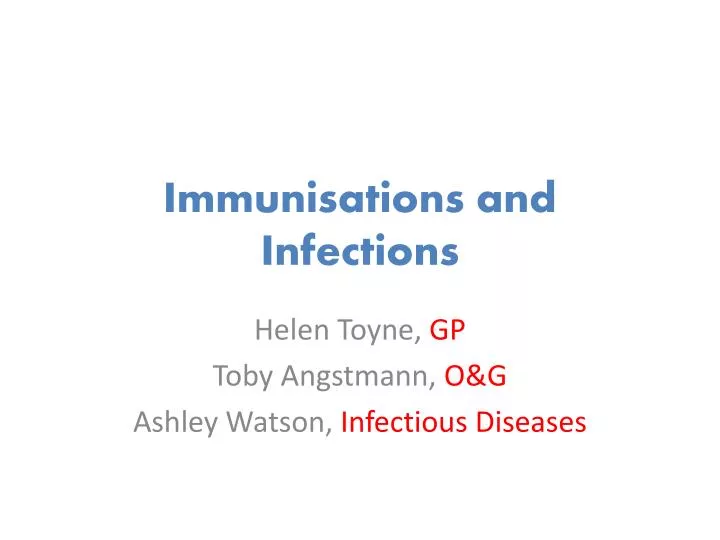 immunisations and infections