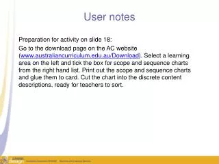 User notes
