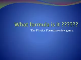 What formula is it ??????