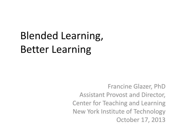 blended learning better learning