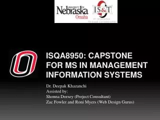 ISQA8950: Capstone for MS in Management Information Systems
