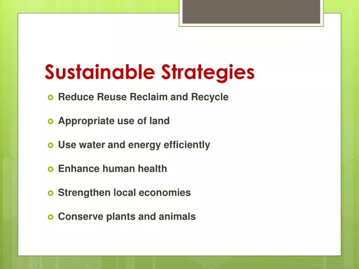 sustainable strategies